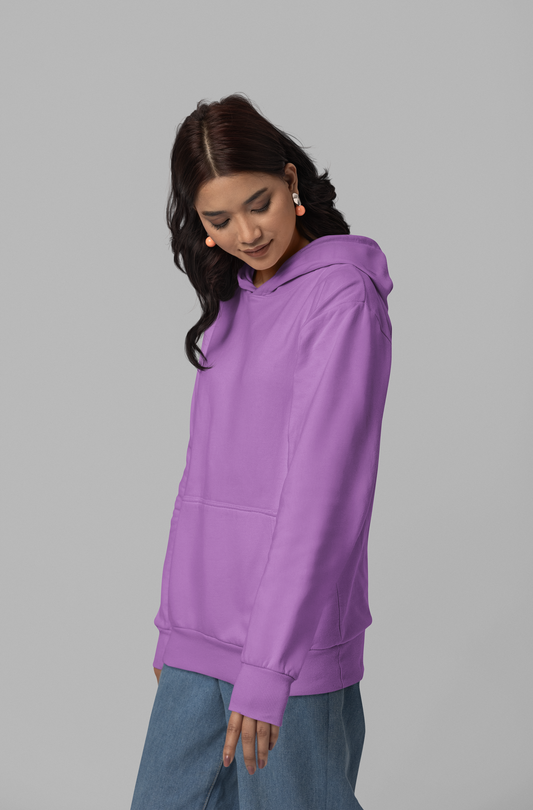 MAUVE OVERSIZED COTTON FLEECE HOODIE