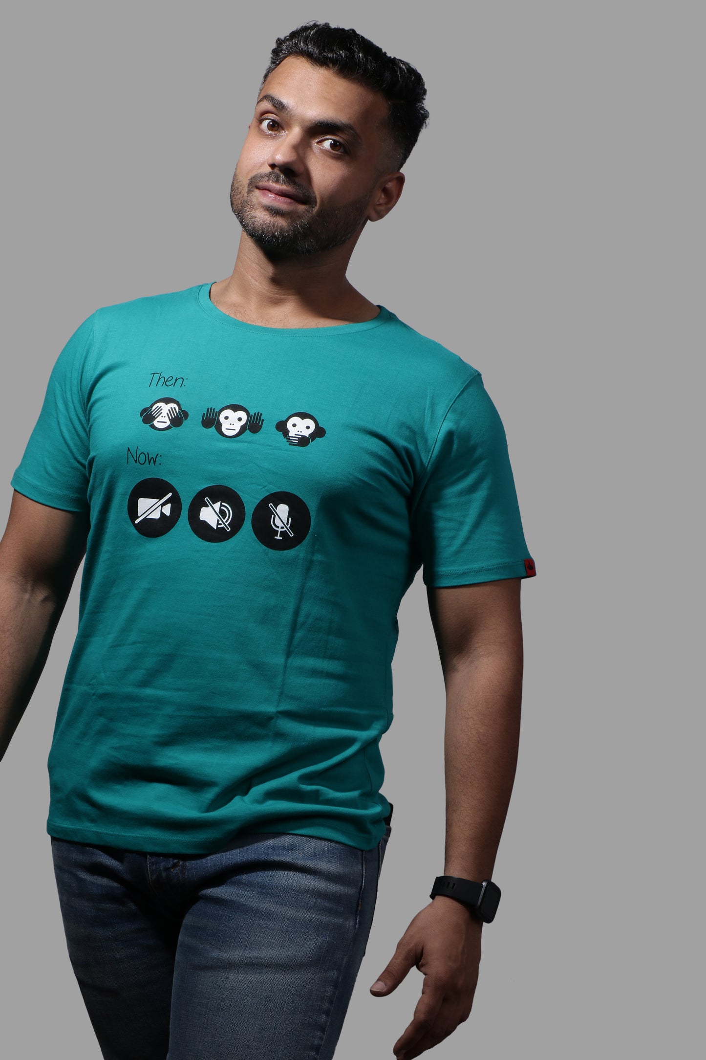 THEN vs NOW T-shirt Rama green ( UNISEX FIT)