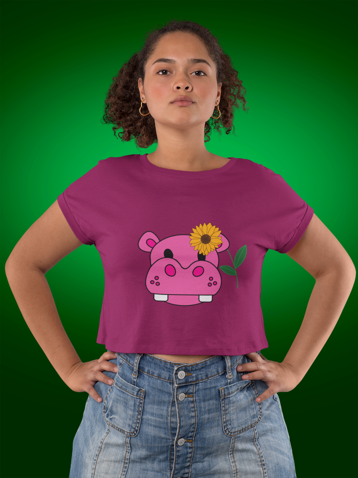 CUTE HIPPO CROP TOP