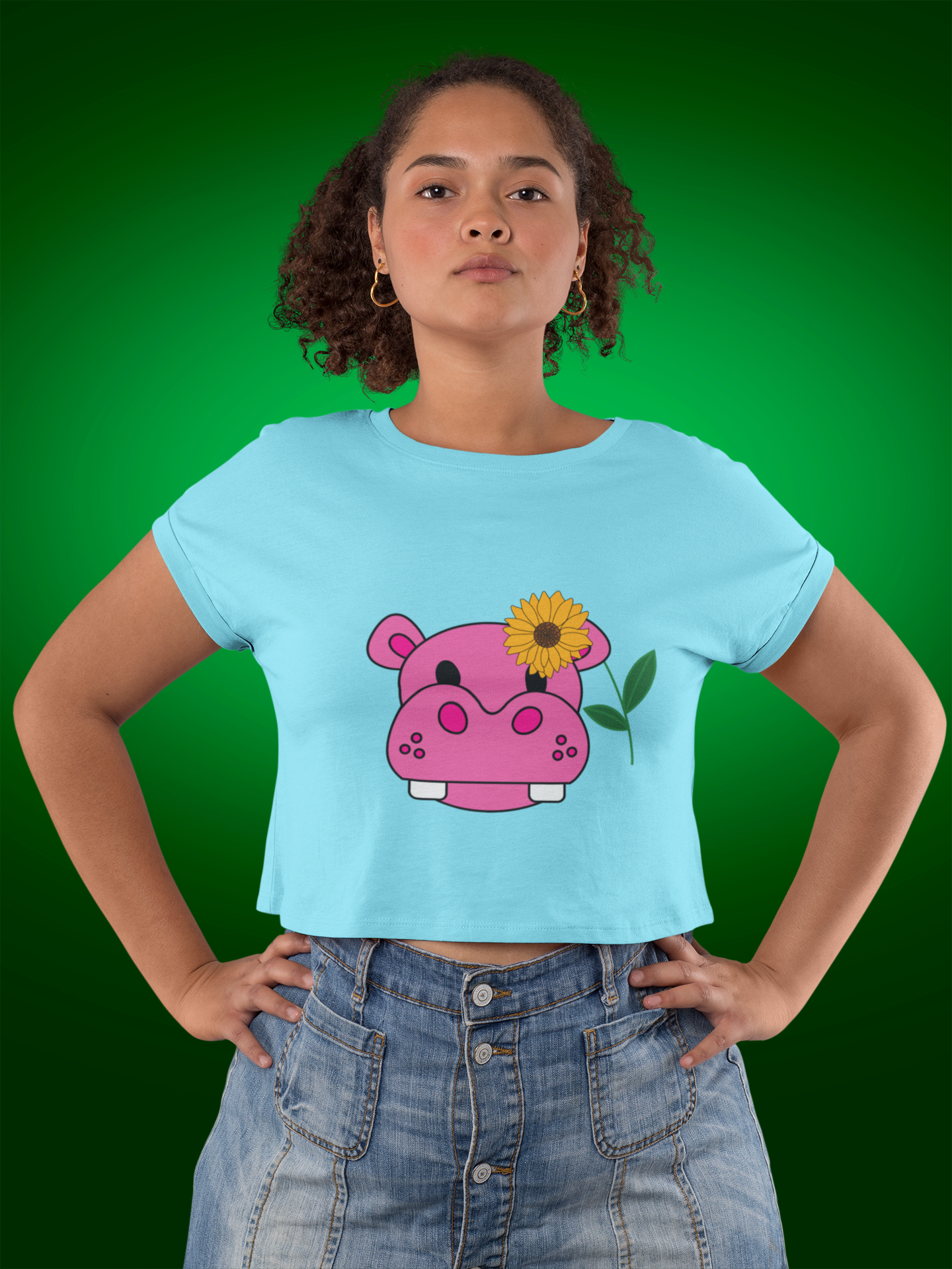 CUTE HIPPO CROP TOP