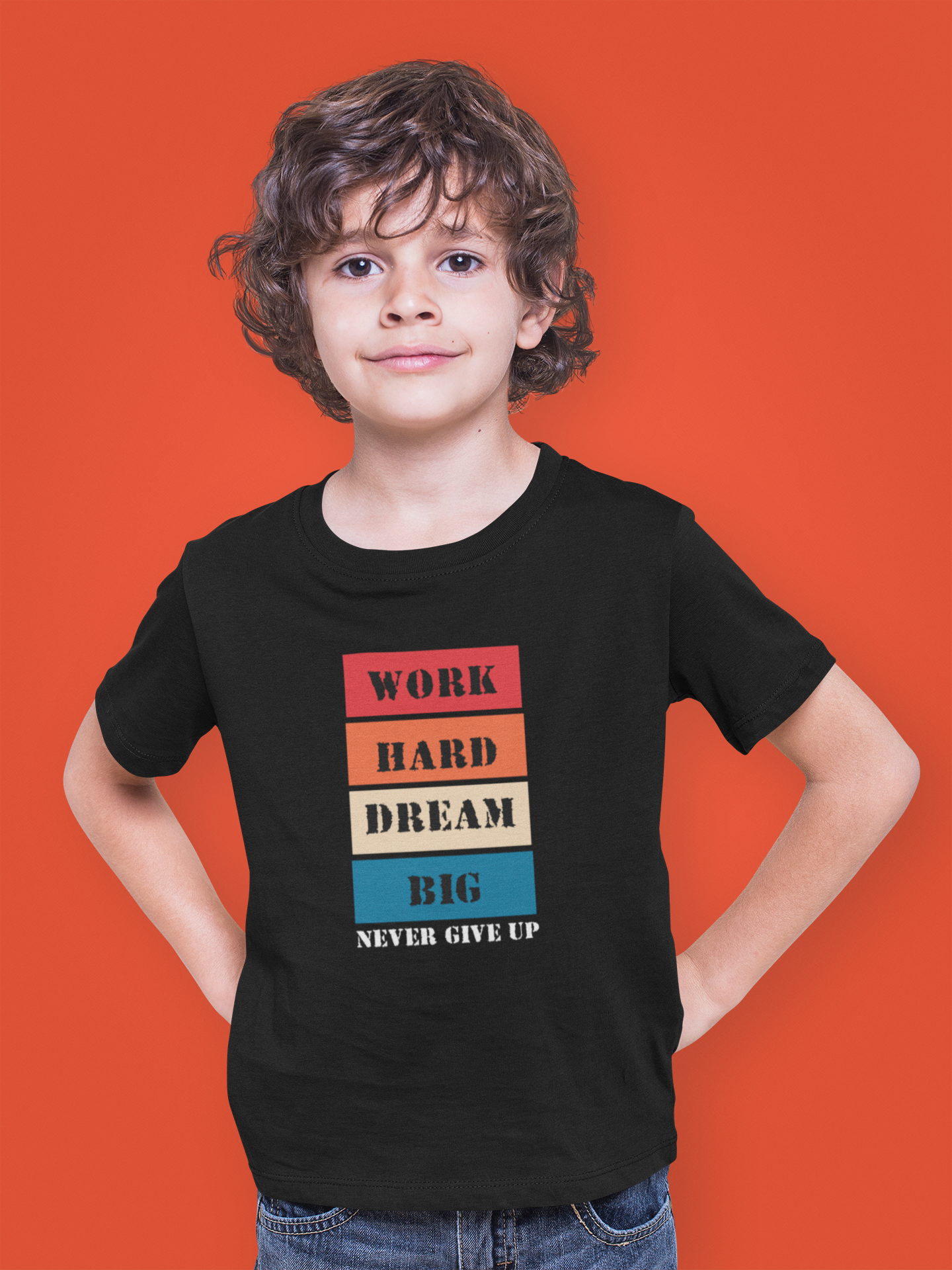 work hard KIDS COTTON T-SHIRT